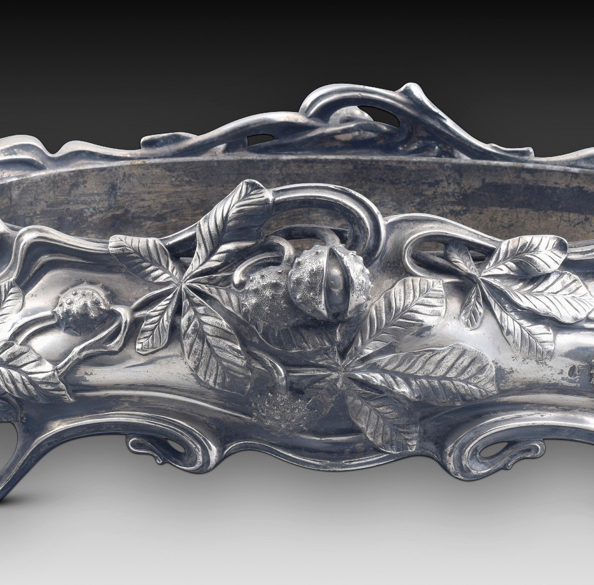  Art Nouveau Centrepiece Gold Planter. Tin, Metal. Victor Saglier, Circa Late 19th Century. -photo-3