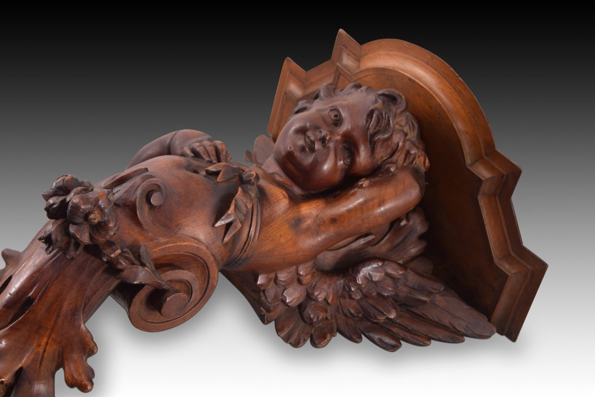 Pair Of Carved Wooden Corbels. Venice, 19th Century.  -photo-3