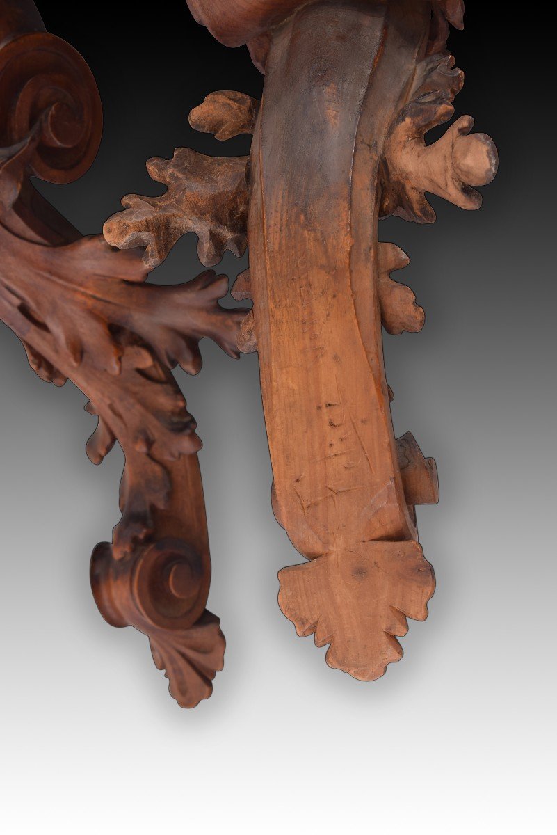 Pair Of Carved Wooden Corbels. Venice, 19th Century.  -photo-8