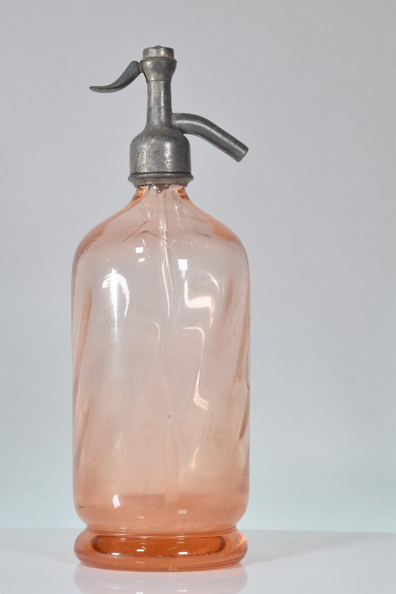 Siphon ; E. Limouzin, Nantes. Verre, Métal. France, Vers 1920. -photo-3