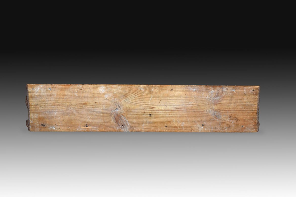 Frieze With Reliefs. Carved And Polychrome Pine Wood. 16th Century.-photo-4