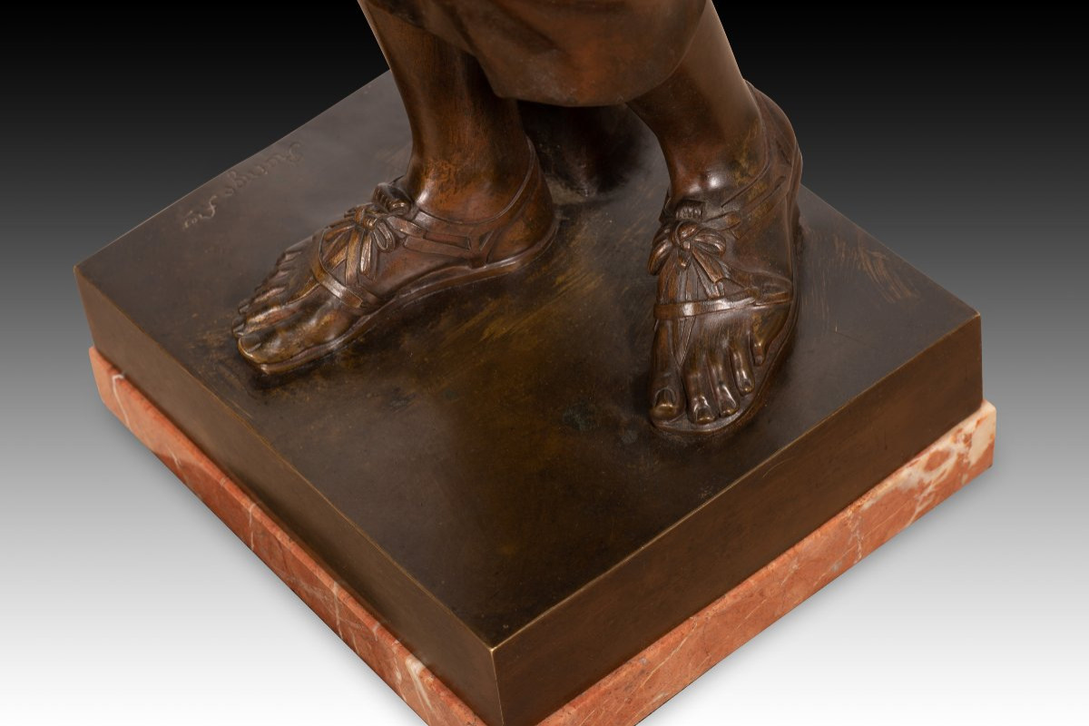  Diane De Gabies. Bronze, Marbre. Raingo Frères, France, Vers La Seconde Moitié Du XIXe Siècle.-photo-8