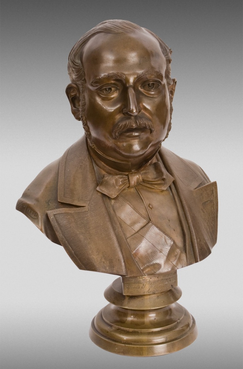 « Ramón Aranaz ». Buste en bronze. Antonio Yerro Feltrer (Valence, 1842-1911).  
