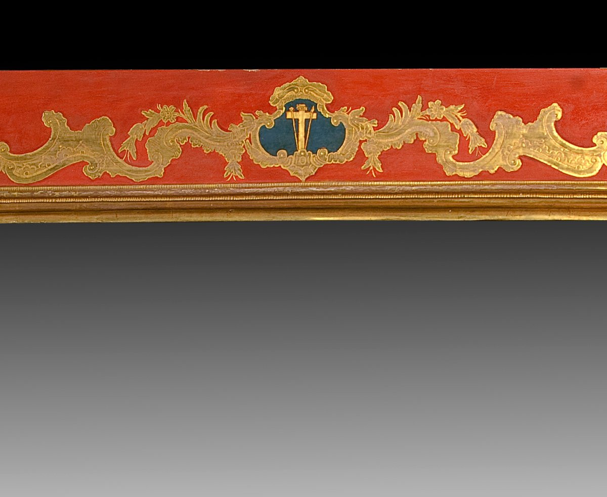Polychrome And Gilded Wooden Frame. Late 18th Century. -photo-3