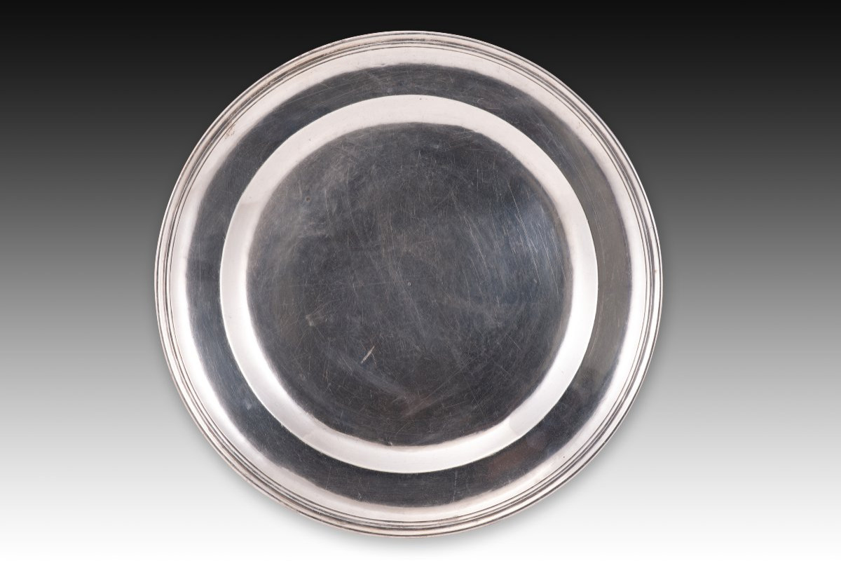  Plate. Silver In Its Color. Madrid, Spain, 1731-1738.   -photo-2
