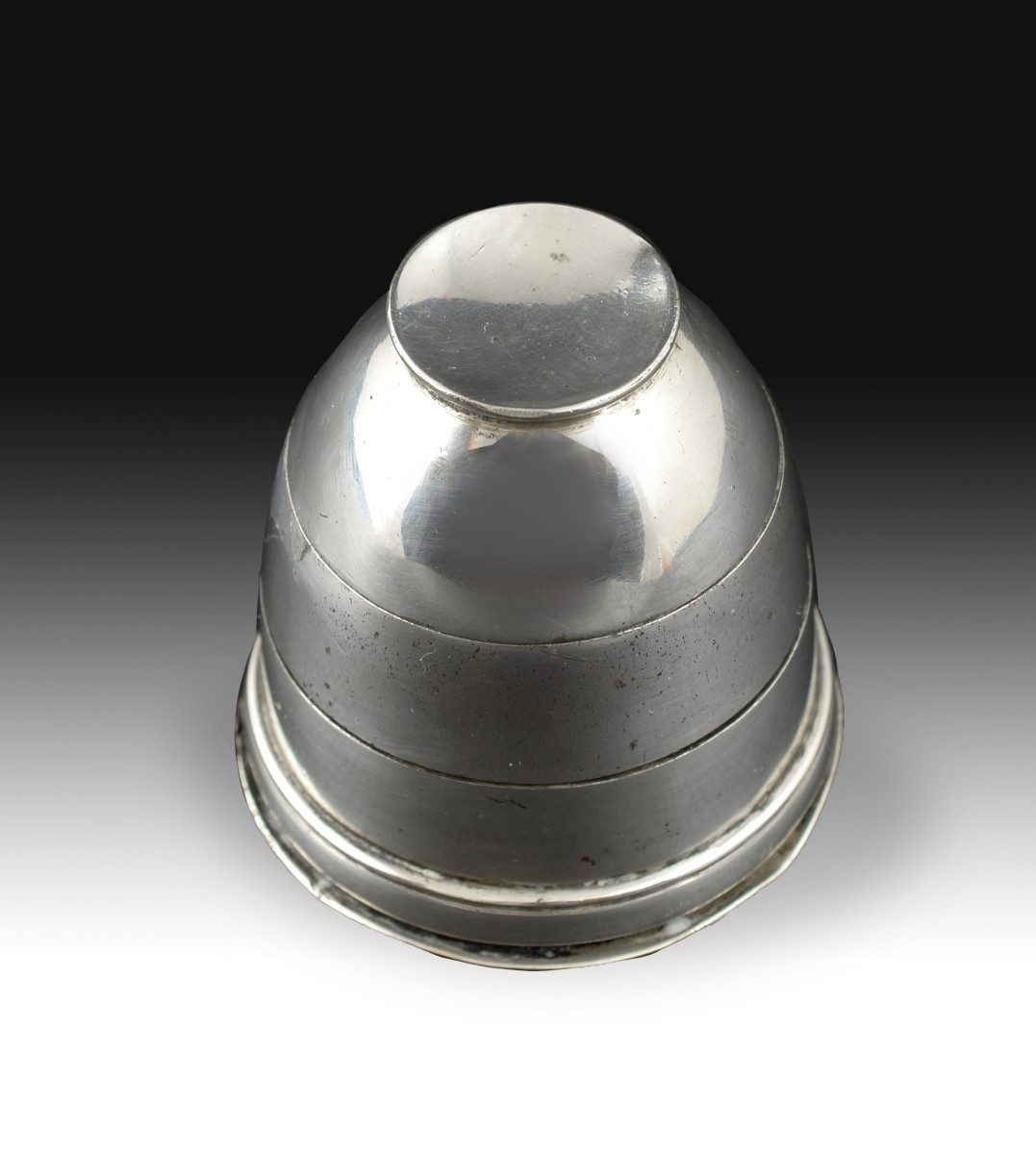 Three-part Silver Spice Rack. 19th Century. 