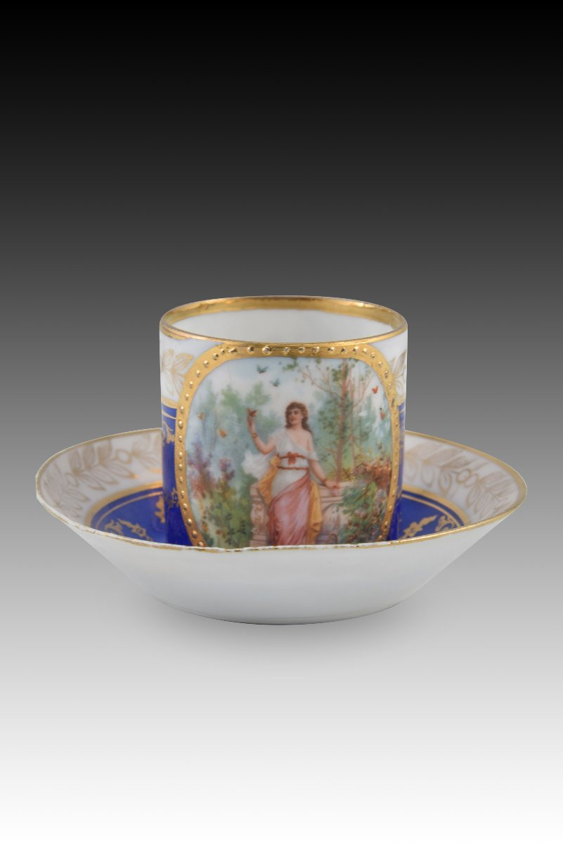 Coffee Set. Enameled Porcelain. Royal Vienna, Austria, Early 20th Century. -photo-7