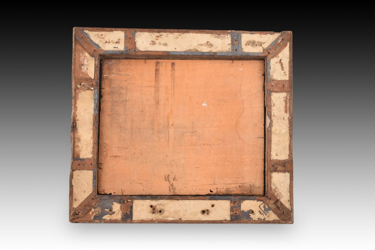 Mirror With Cabochon Frame. Silver, Enamel, Wood, Stucco, Etc. Mexican School, 17th Century.  -photo-6