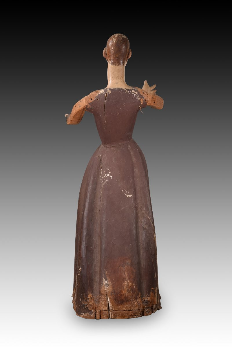 Robe Vierge. Bois, Métal. école Espagnole, 17e Siècle.-photo-1