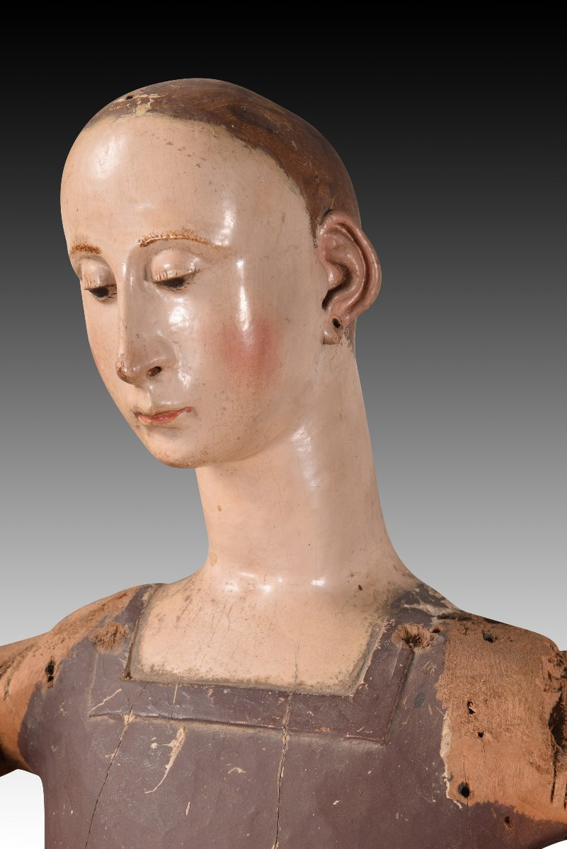 Robe Vierge. Bois, Métal. école Espagnole, 17e Siècle.-photo-4