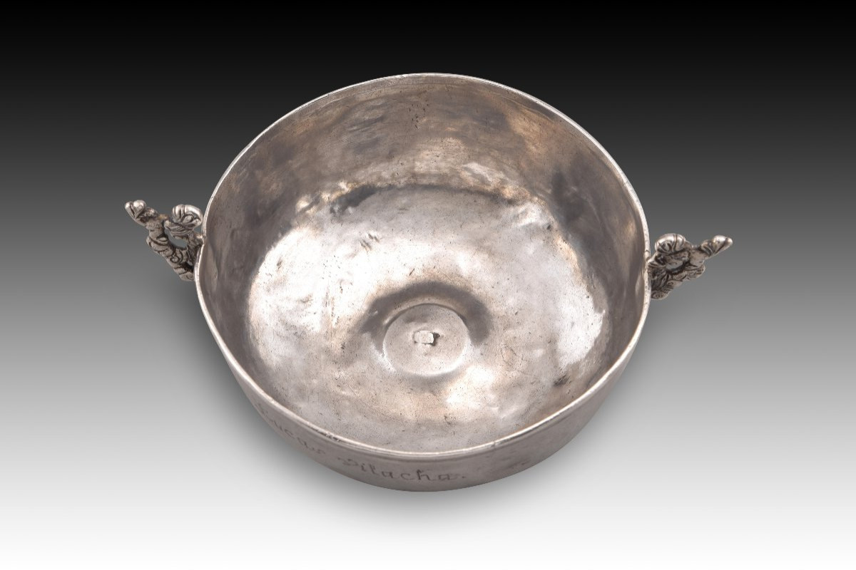 Tembladera Or Bernegal With Ownership Inscription. Possibly Spanish American, 18th Century. -photo-2