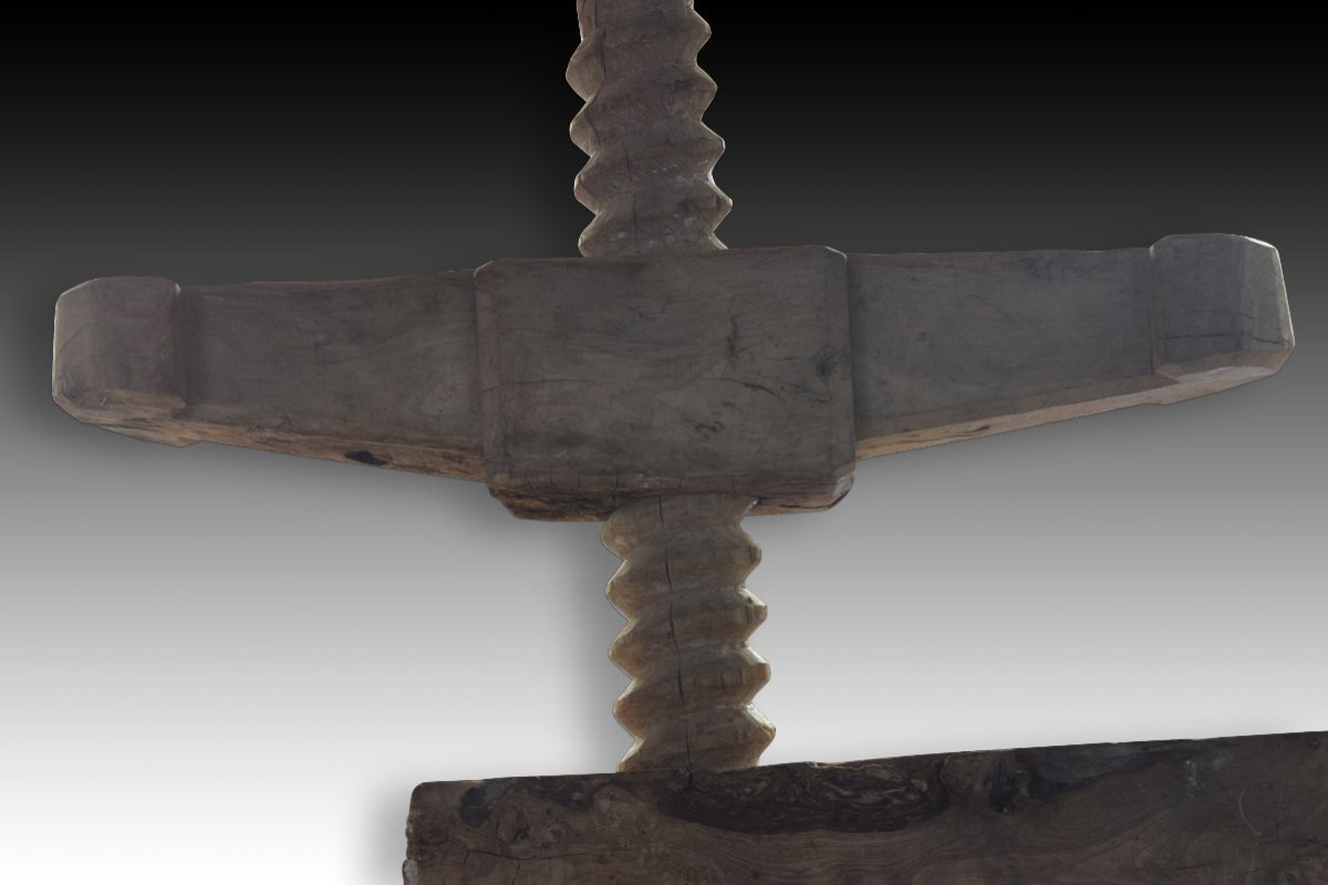 Wine Press. Wood, Metal. Spain, Circa 1800. -photo-5