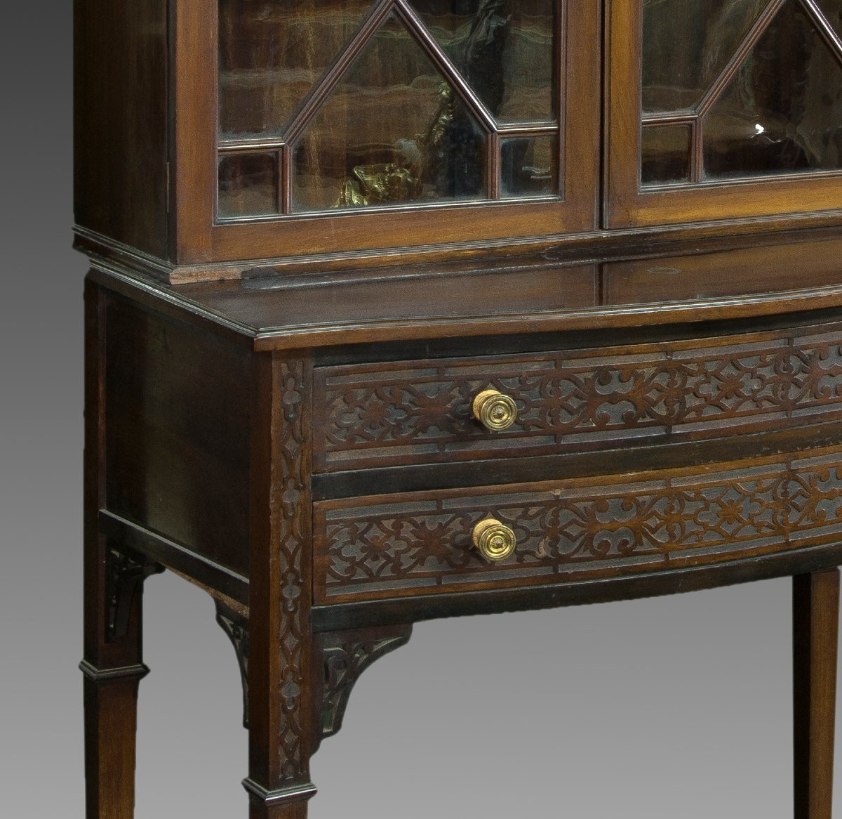English Display Cabinet. Mahogany Wood. 19th Century. -photo-2