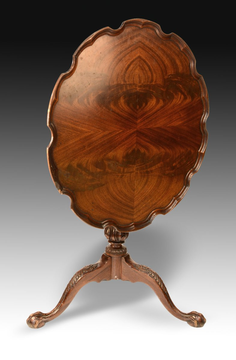  George II Style Mahogany Folding Side Table, Usa (america), Circa 1860. -photo-1
