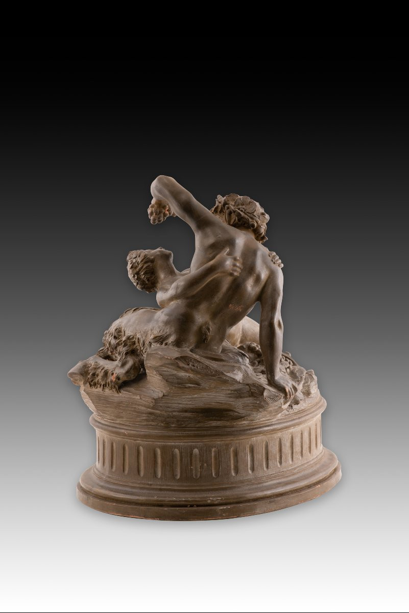 "satyr." Patinated Terracotta. Based On Models By Clodion, Claude Michel-photo-3