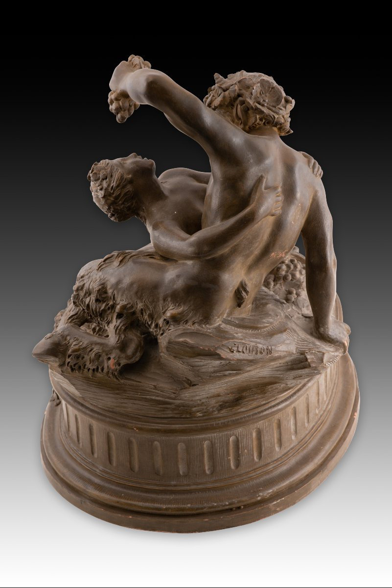 "satyr." Patinated Terracotta. Based On Models By Clodion, Claude Michel-photo-4