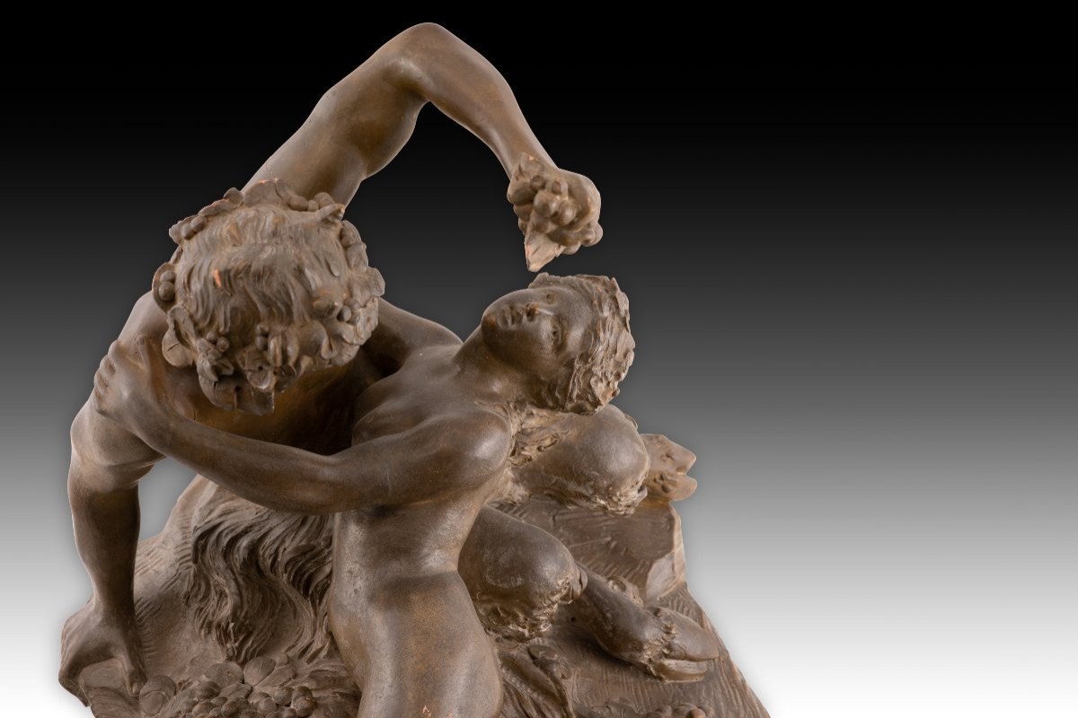 "satyr." Patinated Terracotta. Based On Models By Clodion, Claude Michel-photo-5