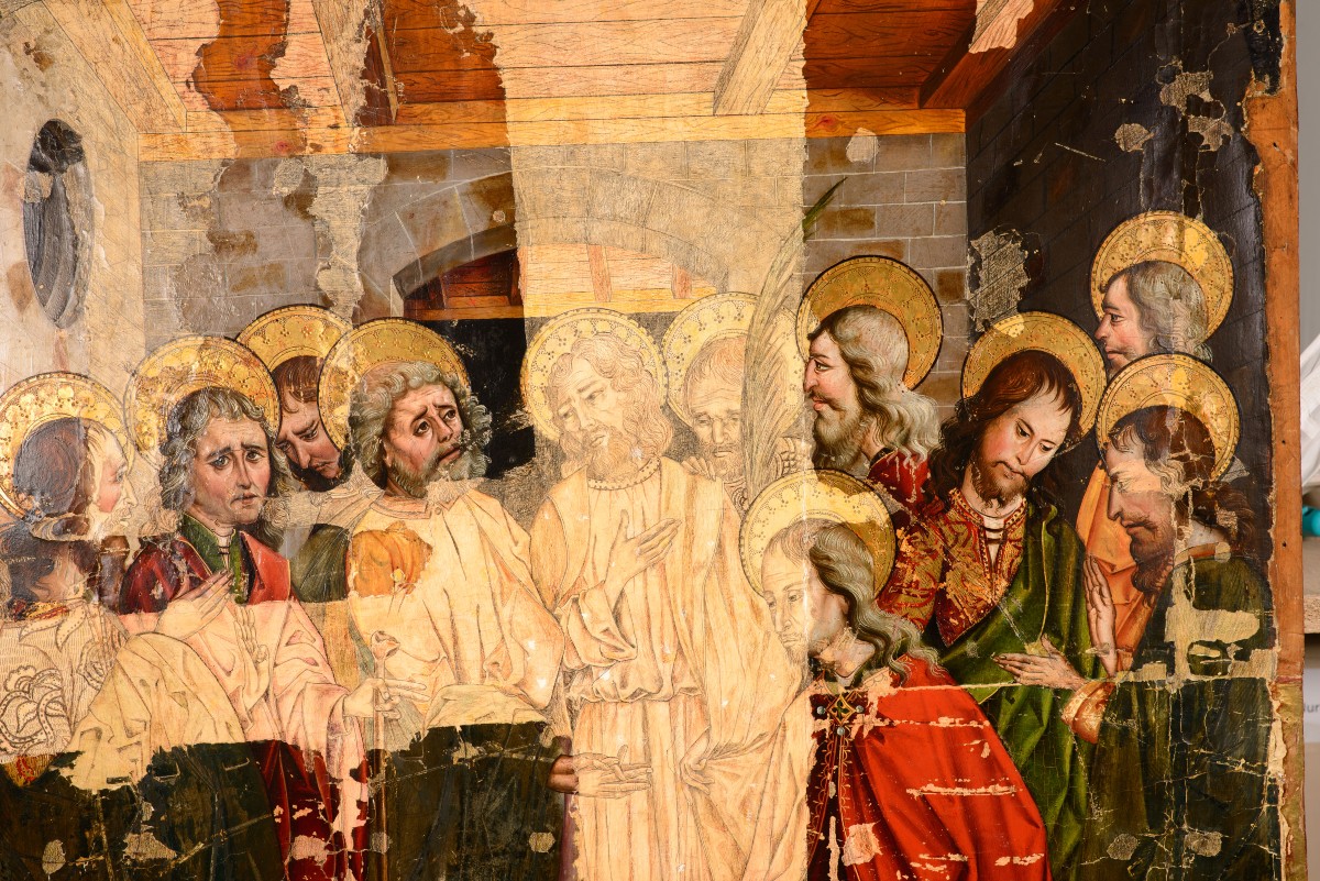 Guérison Du Paralytique. Huile Sur Panneau. école Castillane, XVIe Siècle.-photo-3