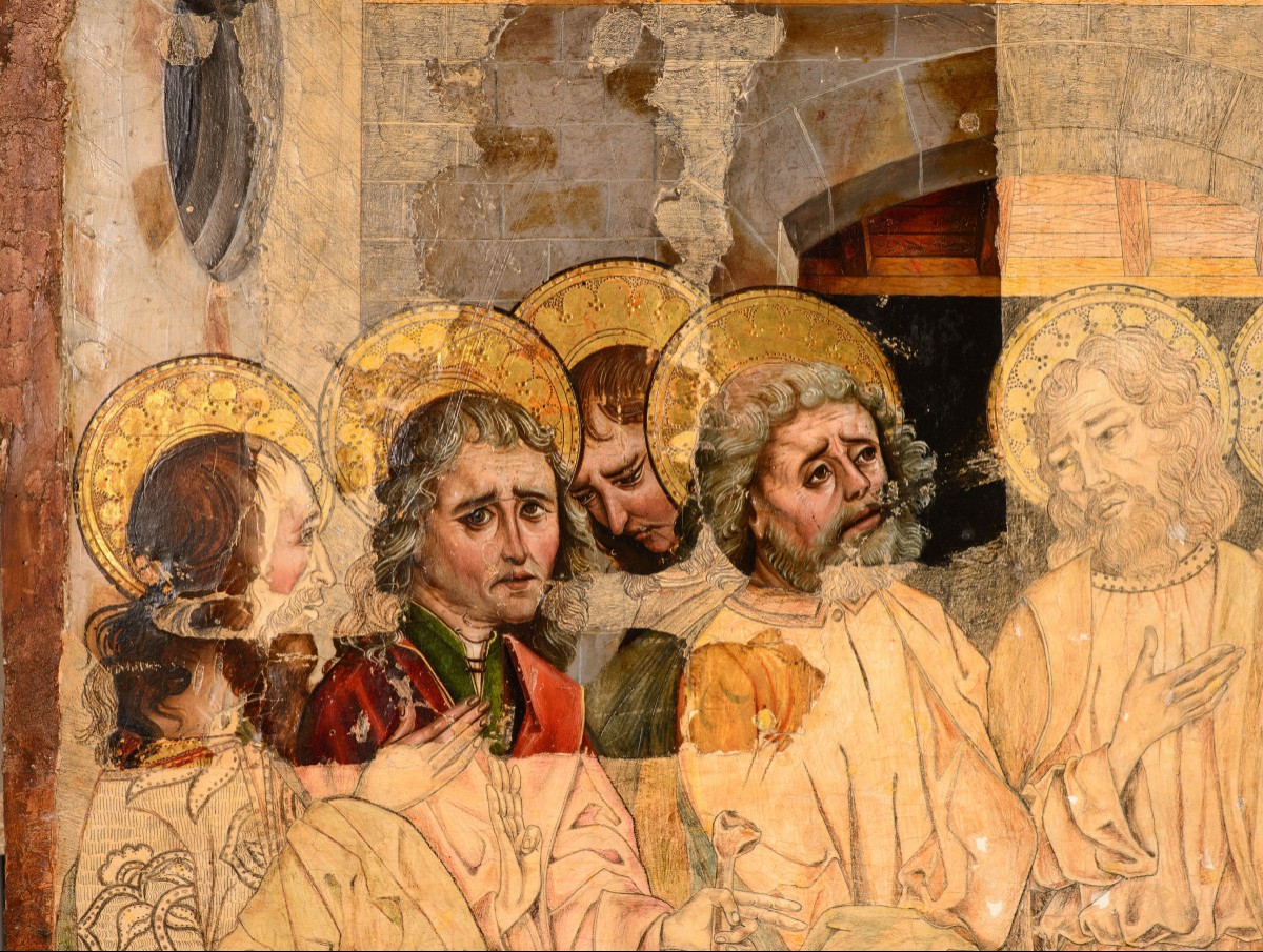 Guérison Du Paralytique. Huile Sur Panneau. école Castillane, XVIe Siècle.-photo-4