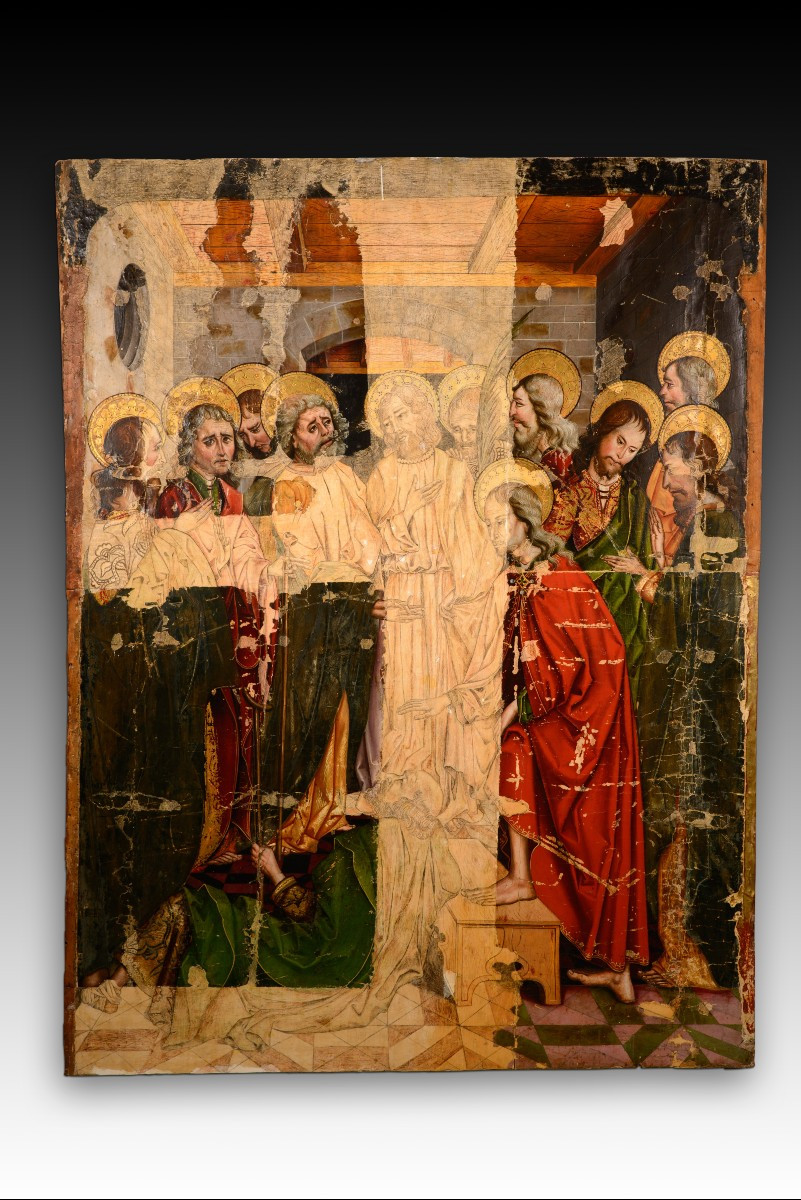  Guérison Du Paralytique. Huile Sur Panneau. école Castillane, XVIe Siècle.