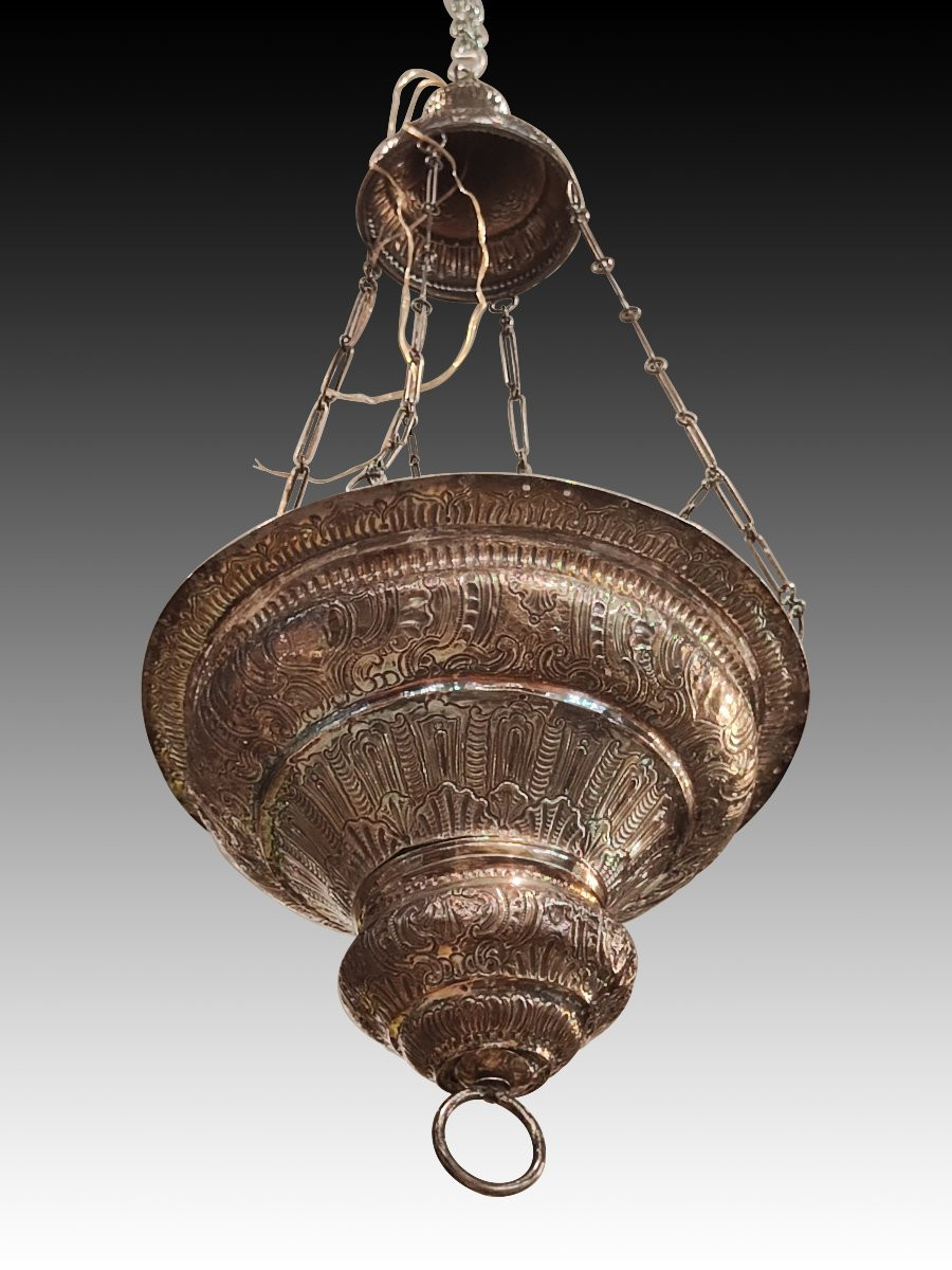  Lampe Votive. Couleur Argentée. Cadix, XVIIIe Siècle (1767).  -photo-2