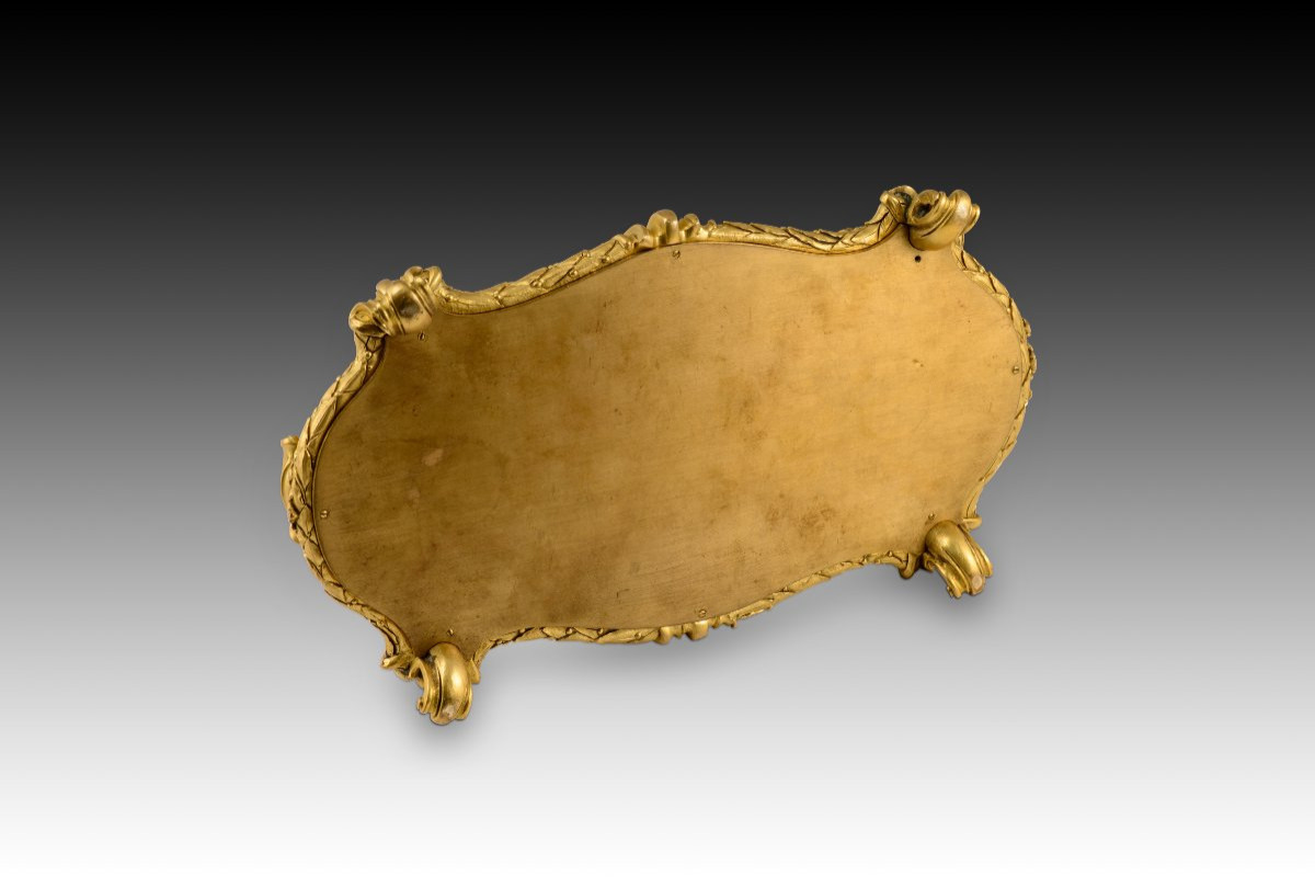 Bureau De Style Louis XV. Bronze Doré, Pierre. Peut-être école Française, 19e Siècle. -photo-4