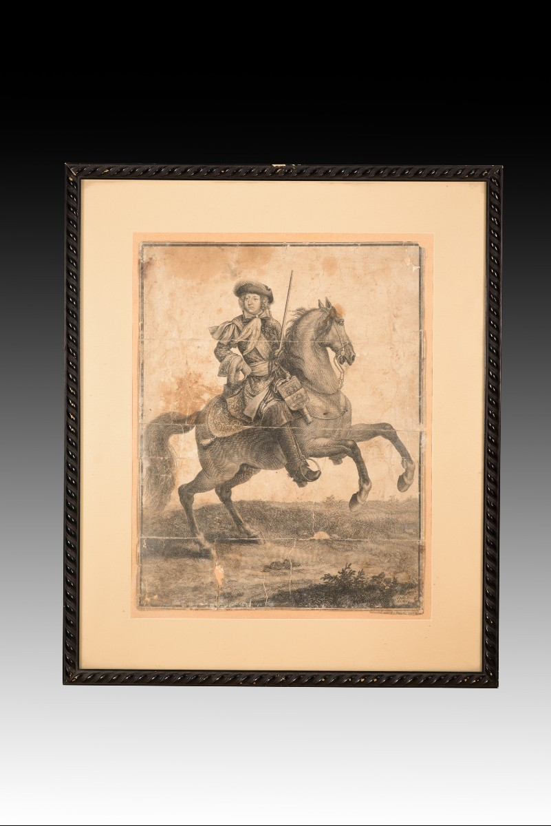 Grand Dauphin, Louis de France, fils de Louis XIV. Gravure encadrée. BAZIN, Nicolas