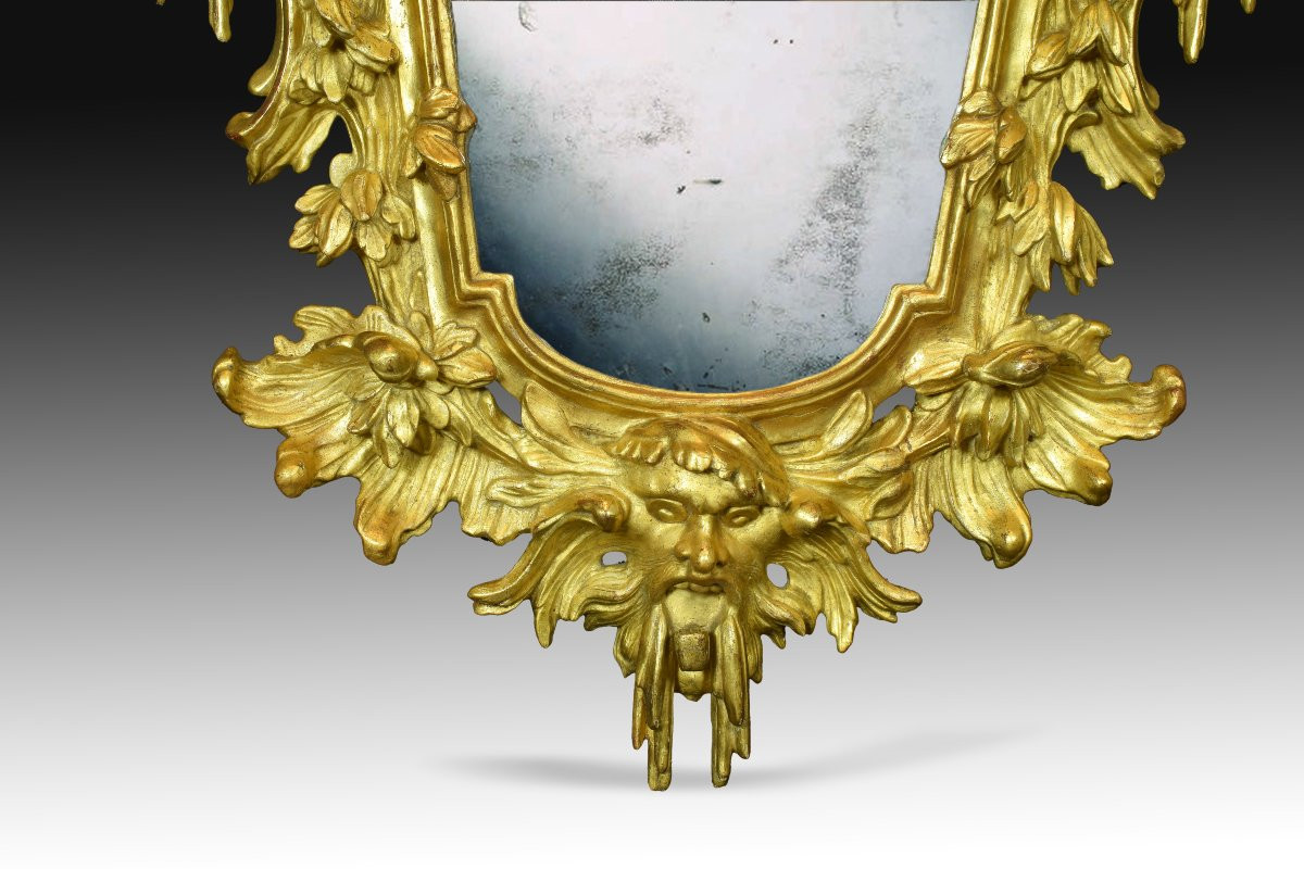 Pair Of Horns Of Plenty. Carved And Gilded Wood. 18th Century.  -photo-4