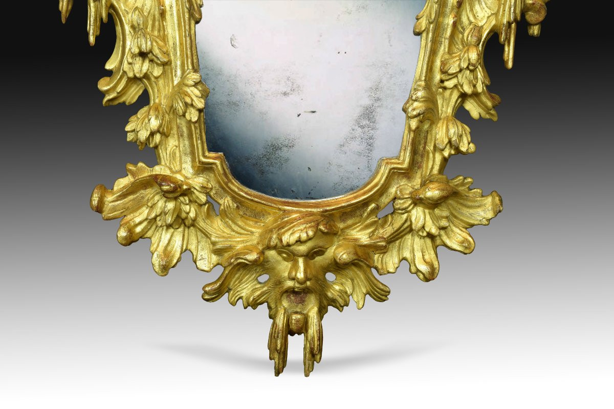 Pair Of Horns Of Plenty. Carved And Gilded Wood. 18th Century.  -photo-1