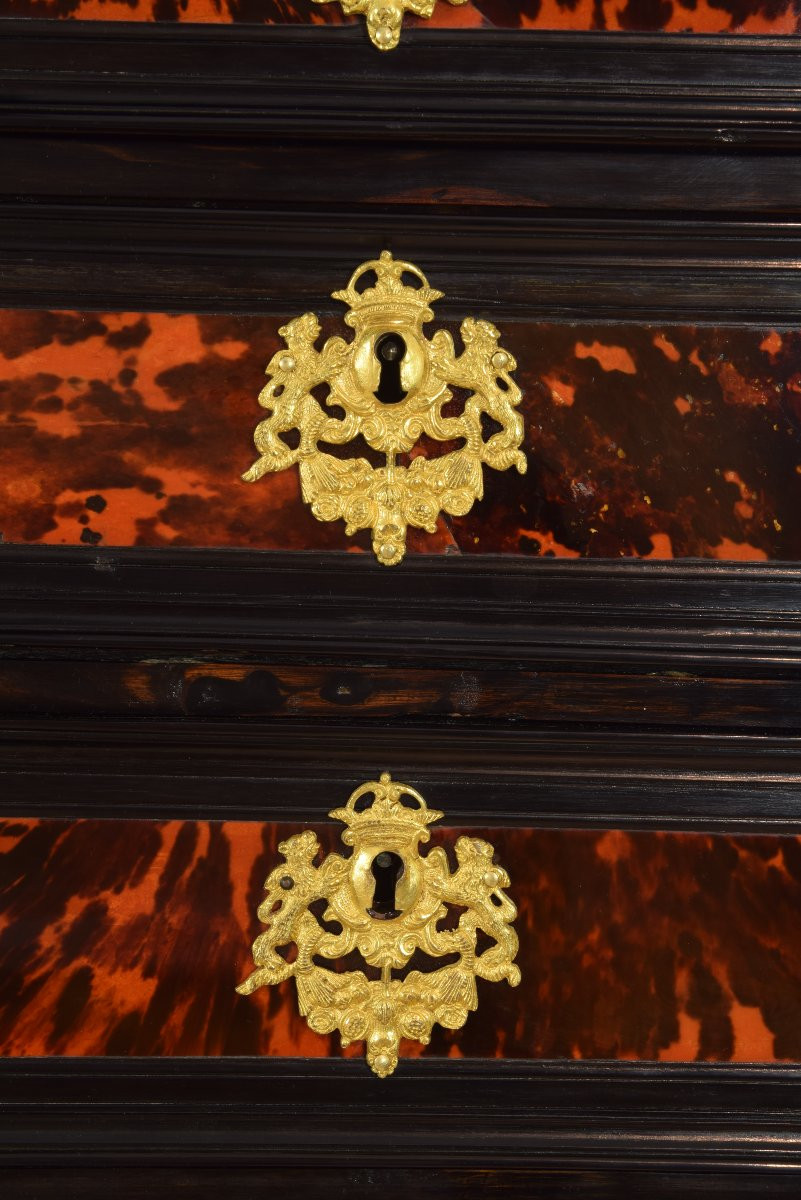 Italian-style Chest Of Drawers, 18th Century. Carey, Wood And Gilt Bronze. Open Wooden Desk...-photo-2