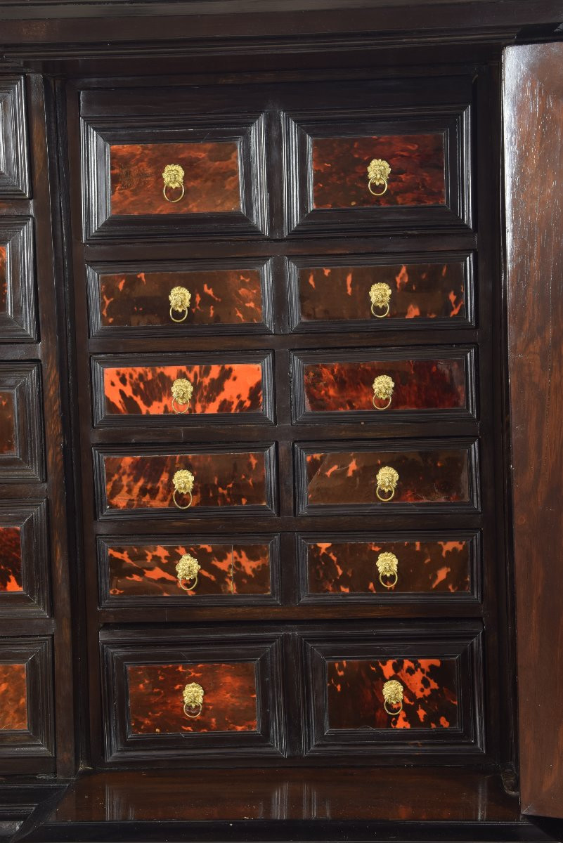 Italian-style Chest Of Drawers, 18th Century. Carey, Wood And Gilt Bronze. Open Wooden Desk...-photo-7
