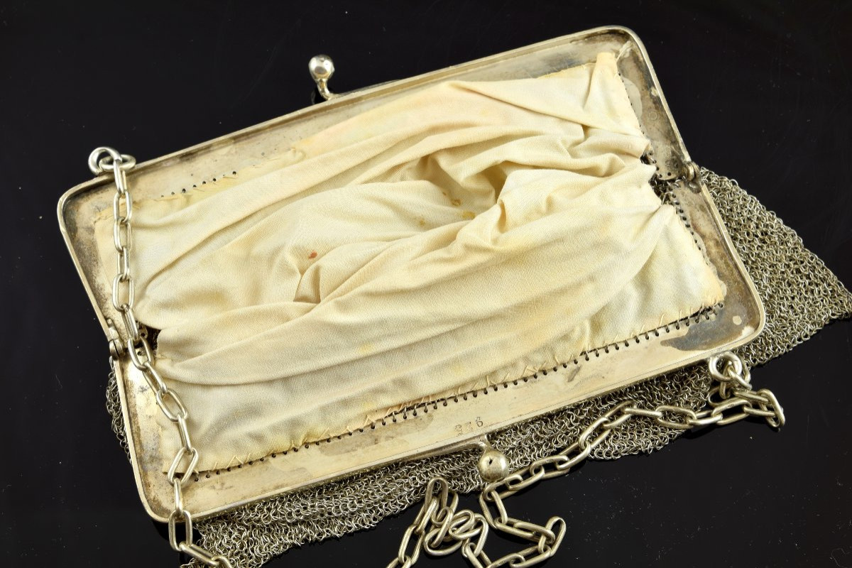  Silver Mesh Bag, 19th Century. -photo-1