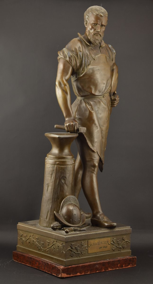 « Armurier ». Métal patiné. Attribué à Mage. France, XIXe siècle.  -photo-3