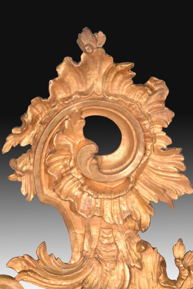 Pair Of Cornucopias. Carved And Gilded Wood. 18th Century.  -photo-4