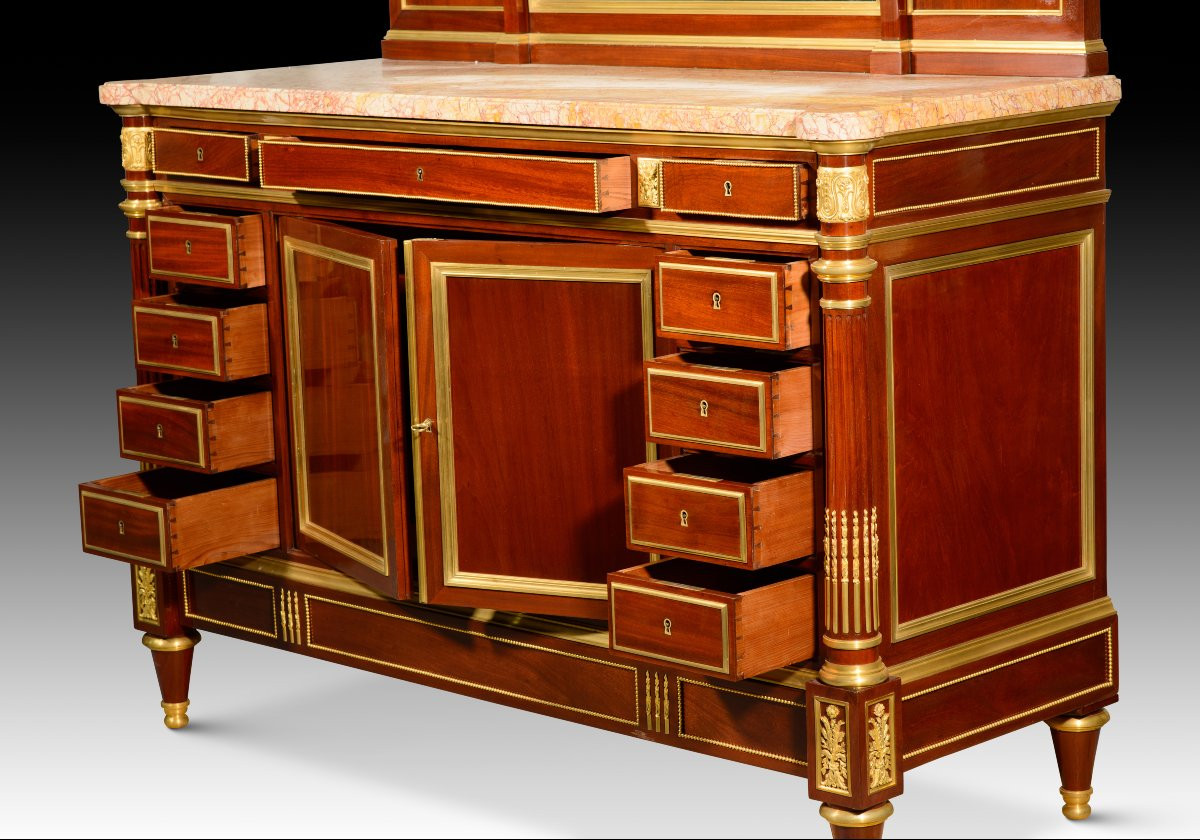 Louis XVI Style Dressing Table. Wood, Etc. Guéret Frères, Paris, France, 19th Century.  -photo-1