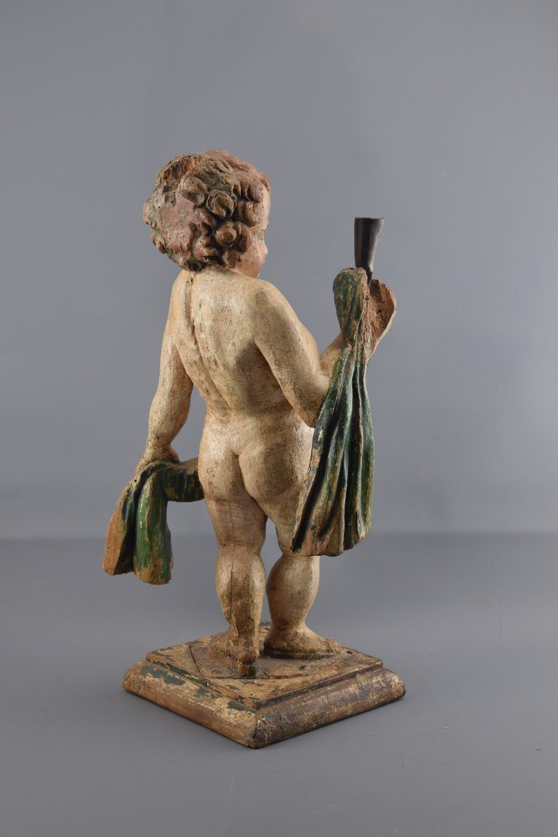 Figure Carrying A Torch. Castilian School, 16th-17th Centuries.-photo-4