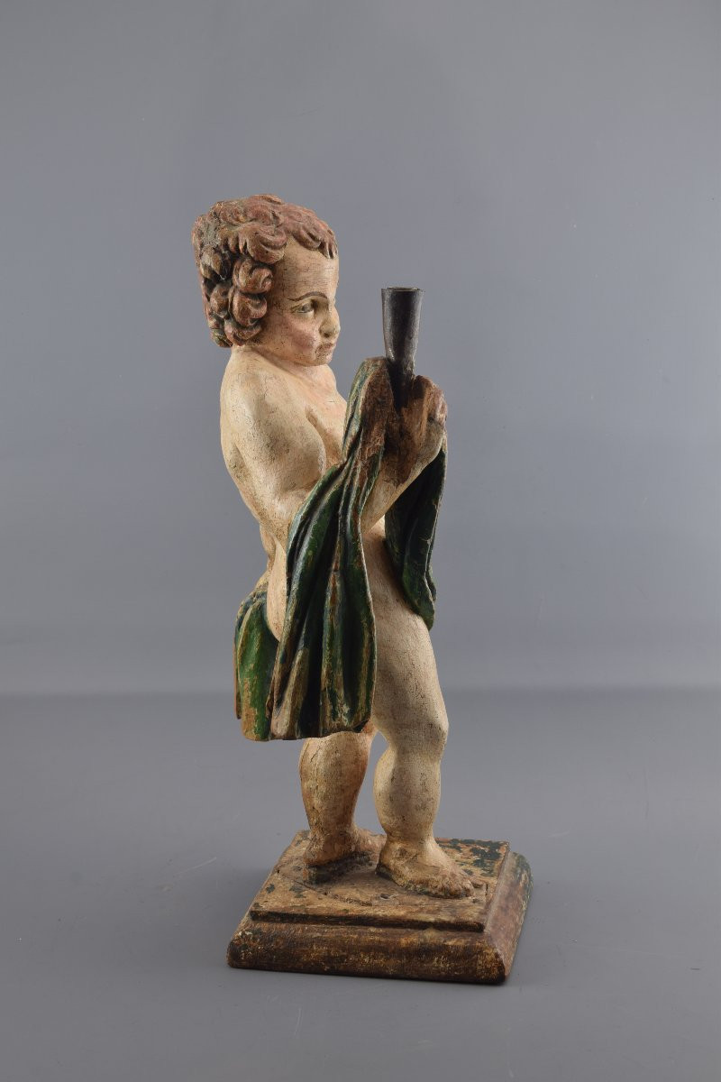 Figure Carrying A Torch. Castilian School, 16th-17th Centuries.-photo-1