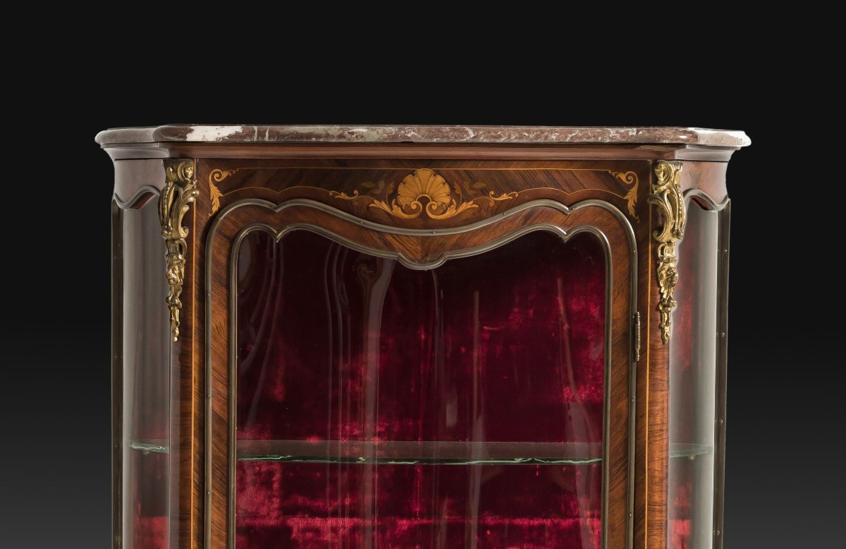 Vitrine de style Louis XVI. Bois, bronze doré, etc. École française, XIXe siècle. -photo-2
