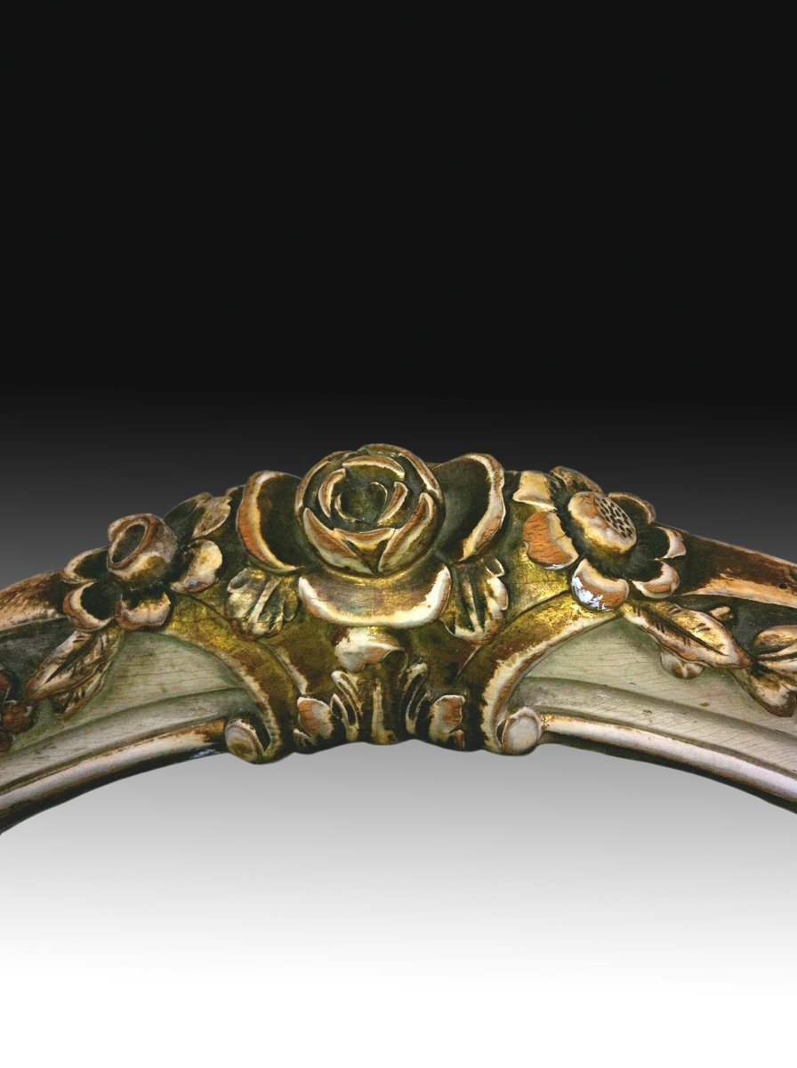 Elizabethan-style Chair (six Units). Wood, Textile. Spain, 19th Century. -photo-3