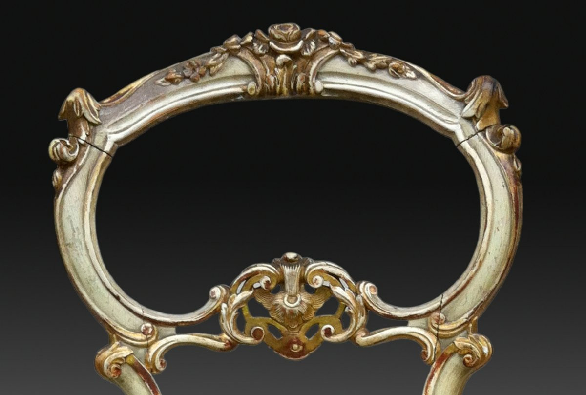 Elizabethan-style Chair (six Units). Wood, Textile. Spain, 19th Century. -photo-4