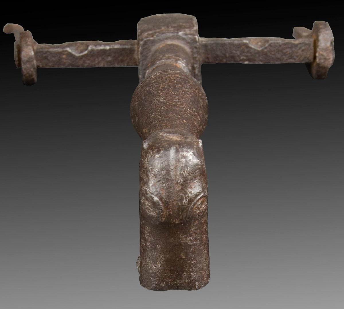 Dog-shaped Door Knocker. Wrought Iron. Spanish School, 15th Century.  -photo-2