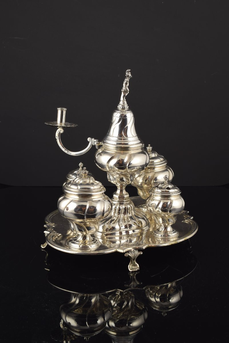 Bureau en argent. Vicente Roces, Saragosse, vers 1760.-photo-2