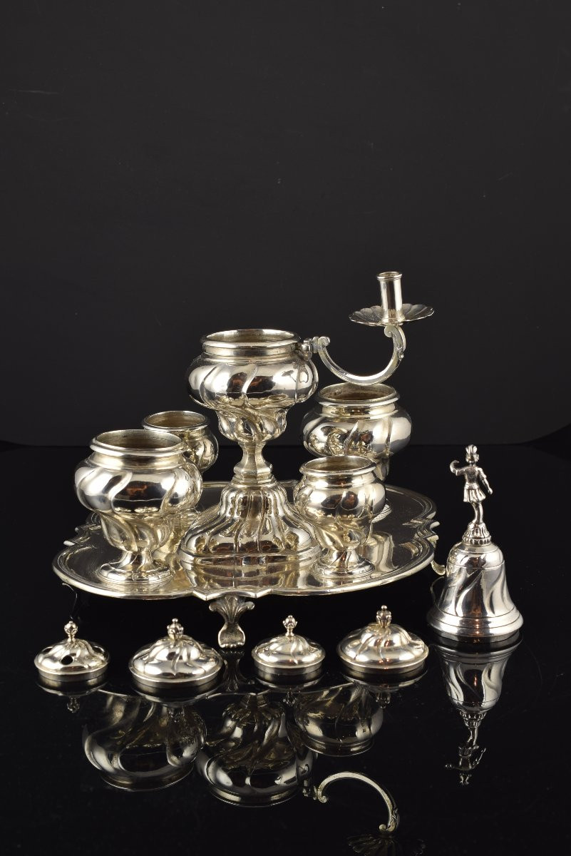 Bureau en argent. Vicente Roces, Saragosse, vers 1760.-photo-4