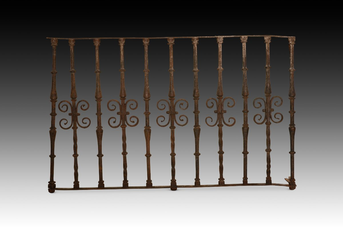 Pair Of Railings. Wrought Iron. Segovia, 16th Century.  -photo-2