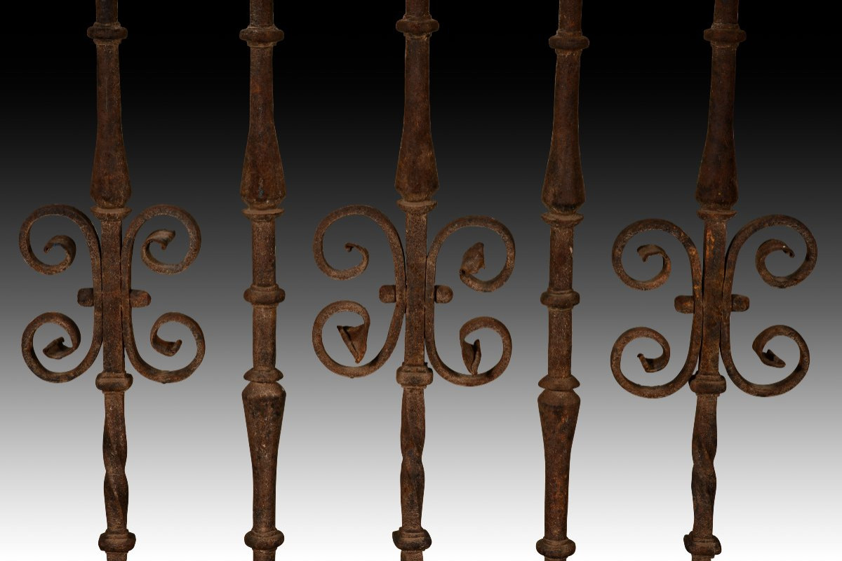 Pair Of Railings. Wrought Iron. Segovia, 16th Century.  -photo-4