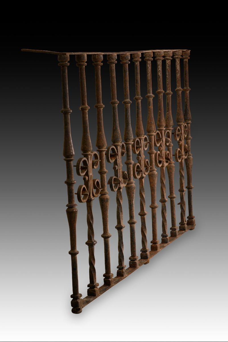 Pair Of Railings. Wrought Iron. Segovia, 16th Century.  -photo-5