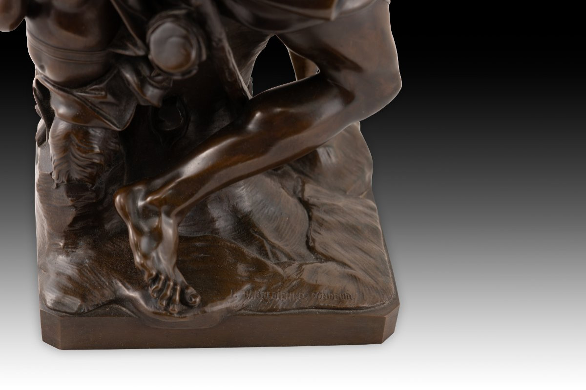  Faun Playing The Flute. Bronze. After Models By Antoine Coysevòx. -photo-4