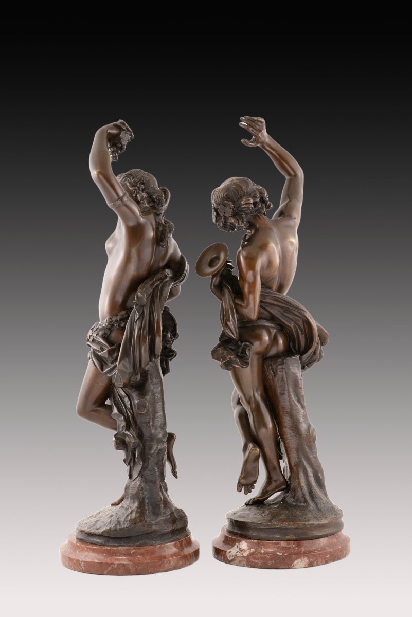  Figures allégoriques. Bronze, marbre. DEVAULX, François Théodore. France, XIXe siècle.-photo-3