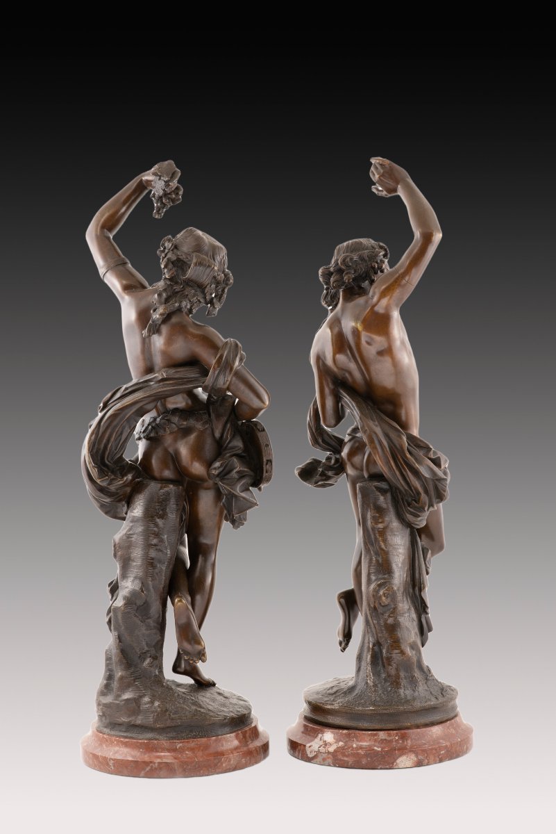  Figures allégoriques. Bronze, marbre. DEVAULX, François Théodore. France, XIXe siècle.-photo-4