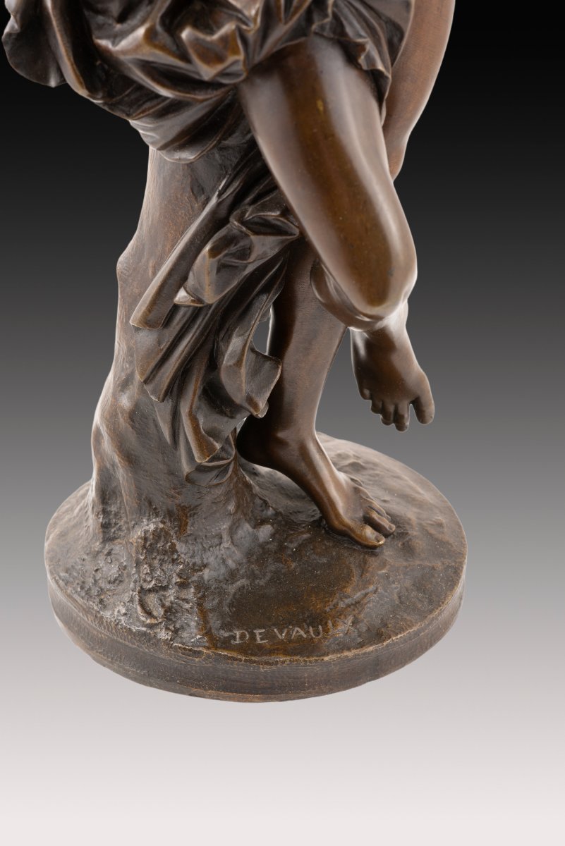 Figures allégoriques. Bronze, marbre. DEVAULX, François Théodore. France, XIXe siècle.-photo-4